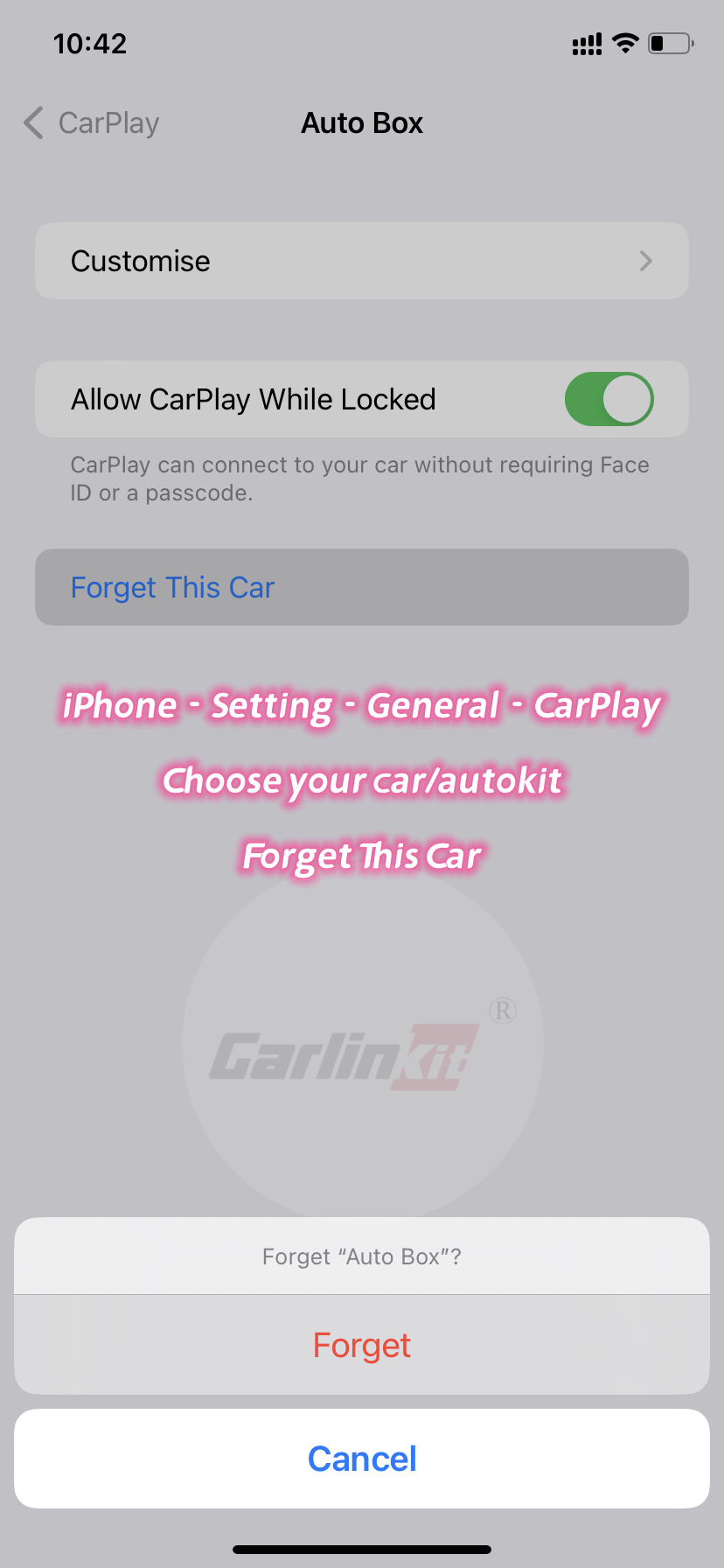 Delete CarPlay Connection(图1)